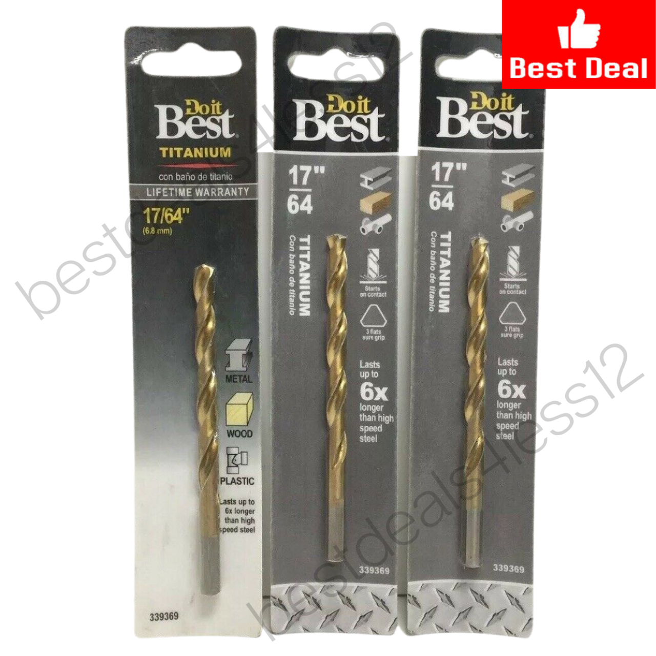 Do It Best Titanium 17/64" Drill Bit 339369 Pack of 3 - GOODSZON Discount Store