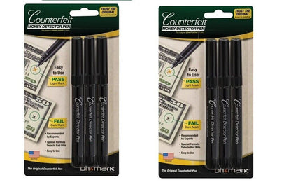 Dri Mark, DRI3513B, Counterfeit Detector Pens, 3 per Pack, Black Pack of 2