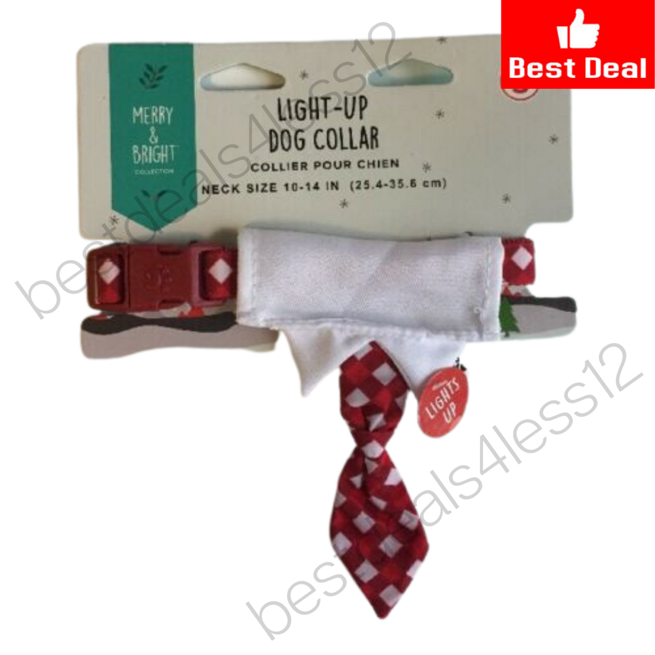 Merry & Bright Holiday Tie Adjustable Dog Collar Small - GOODSZON Discount Store