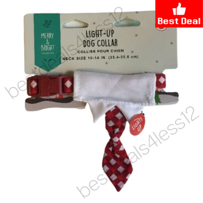 Merry & Bright Holiday Tie Adjustable Dog Collar Small - GOODSZON Discount Store