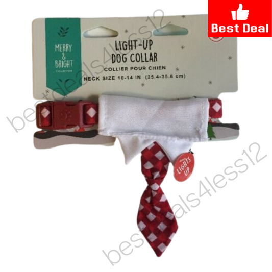 Merry & Bright Holiday Tie Adjustable Dog Collar Small - GOODSZON Discount Store