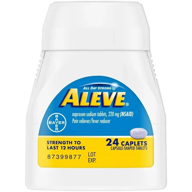 Aleve Naproxen Sodium Pain Reliever 24 Caplets Exp 2025 Pack of 2 - GOODSZON Discount Store