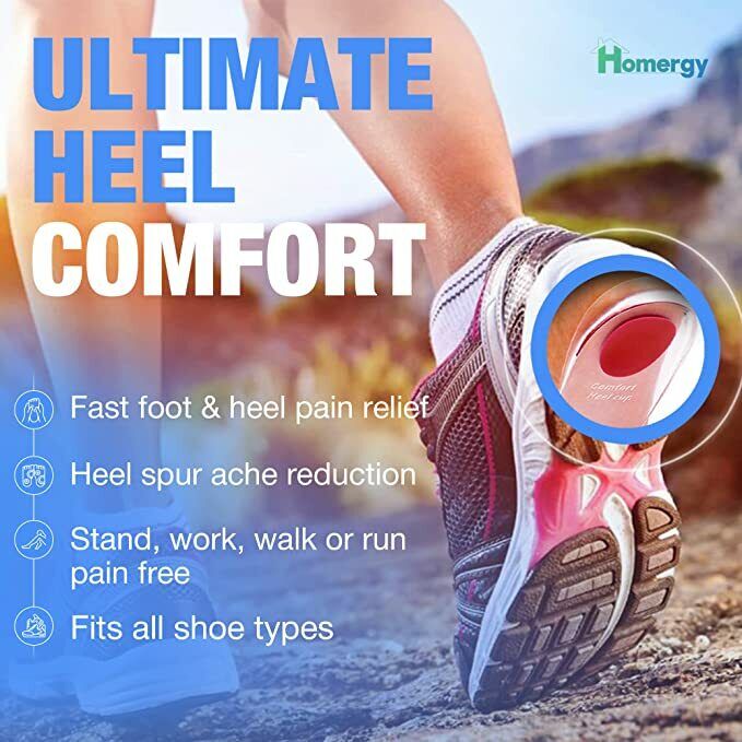 1 Pair Comfort Heel Cups Medical Grade Silicone Heel Cushions 4.06*2.24" (Pink) - GOODSZON Discount Store