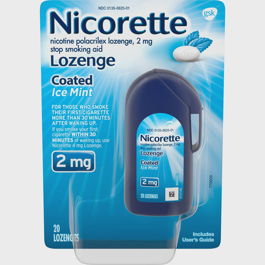 Nicorette Coated Nicotine Lozenges Stop Smoking Aid 2Mg, Mint - 20 Ct - GOODSZON Discount Store