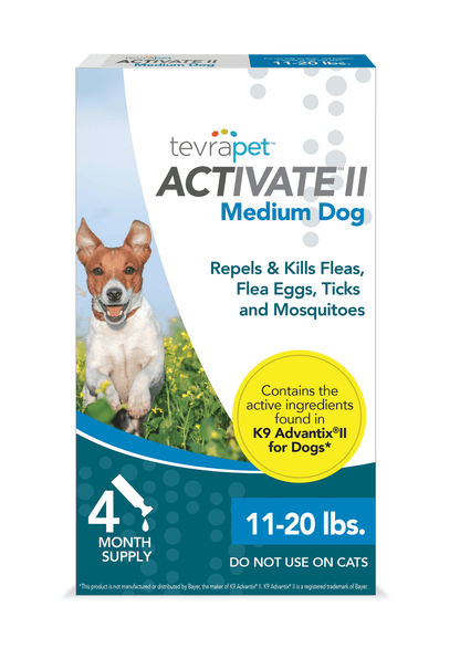 TevraPet Activate II Flea and Tick Prevention for Small Dogs 11-20 lbs, 4 Monthly Treatments - GOODSZON Discount Store