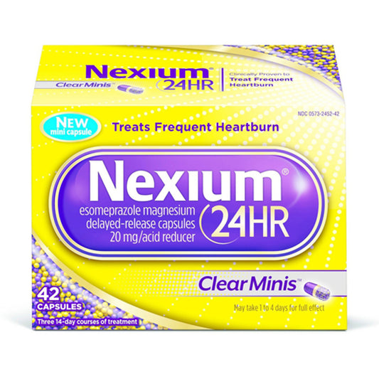 Nexium 24 Hours ClearMinis Capsules For Heart Burn Relief, 42 Ea - GOODSZON Discount Store