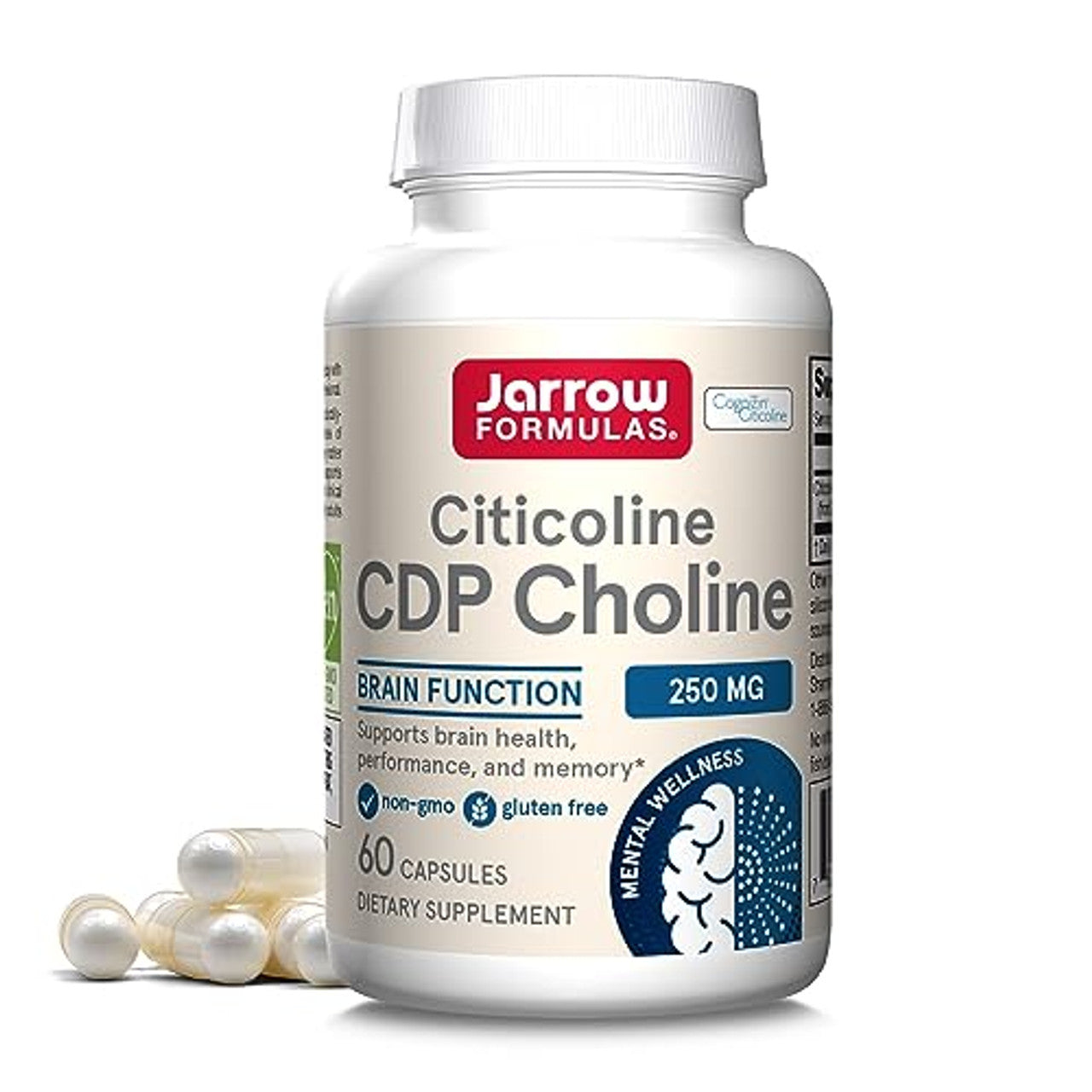 Jarrow Formulas Citicoline (CDP Choline) 250 mg - 60 Capsules - Supports Brain Health & Attention Performance - Dietary Supplement - Up to 60 Servings (PACKAGING MAY VARY) - GOODSZON Discount Store