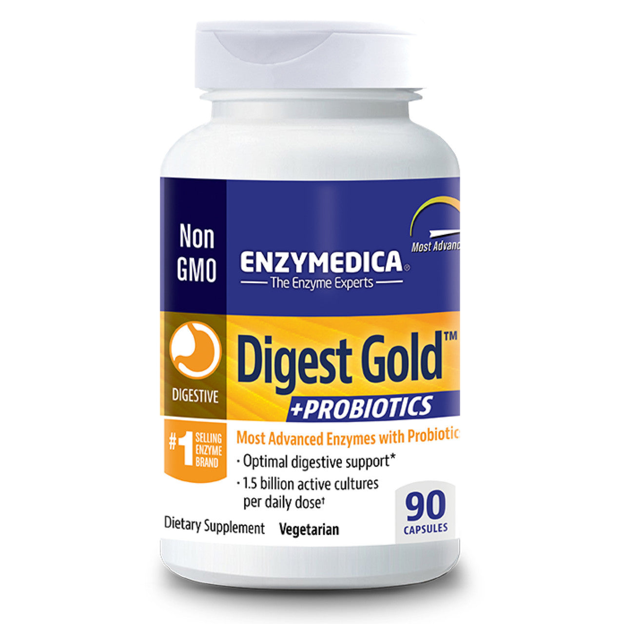 Enzymedica, Digest Gold + PROBIOTICS, Digestive Aid for Maximum Relief, Vegetarian, Gluten Free, Non-GMO, 90 Capsules (90 Servings) - GOODSZON Discount Store
