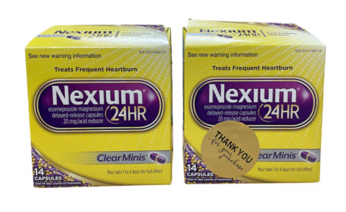 Nexium 24HR ClearMinis Delayed Release Heartburn Relief 14 Caps Exp 2025 Pack 2 - GOODSZON Discount Store