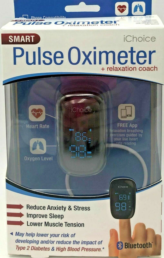 Smart Pulse Oximeter With Relaxation Coach Bluetooth Reduce Anxiety & Stress - GOODSZON Discount Store