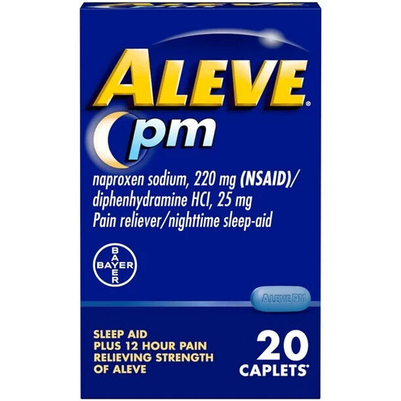 Aleve PM Pain Reliever & Nighttime Sleep Aid 20 Caplets Pack of 3 - GOODSZON Discount Store