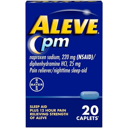Aleve PM Pain Reliever & Nighttime Sleep Aid 20 Caplets Pack of 3 - GOODSZON Discount Store