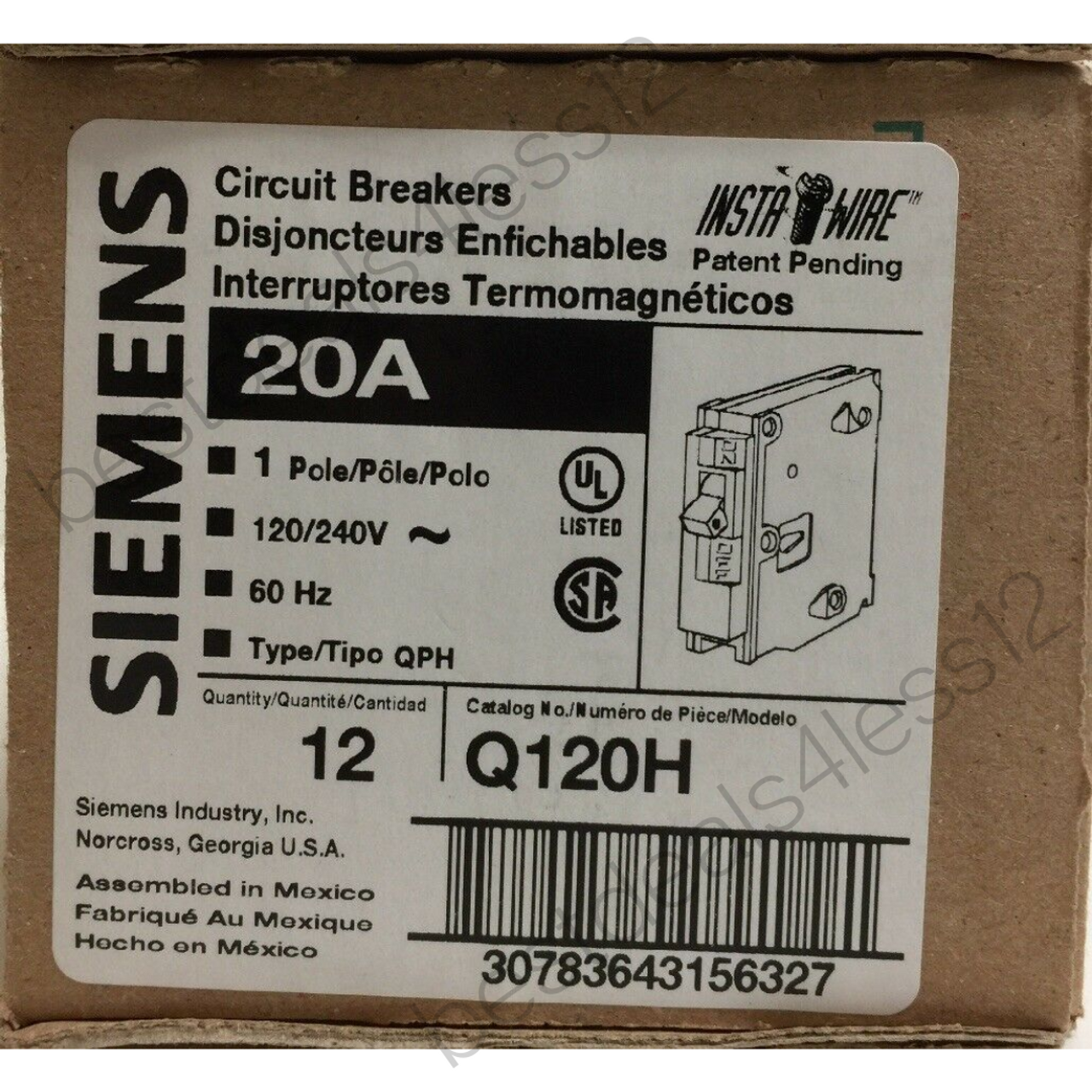 Siemens Q120H Miniature 20A Pack of 12 Black - GOODSZON Discount Store