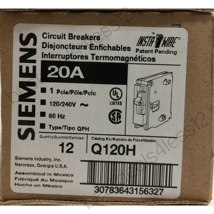 Siemens Q120H Miniature 20A Pack of 12 Black - GOODSZON Discount Store