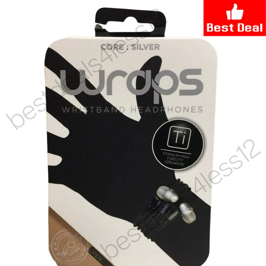 Wraps Wearable Braided Wristband Headphone Earbuds Core Silver - GOODSZON Discount Store