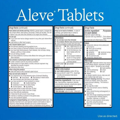 Aleve Pain Reliever/Fever Reducer 50 Tablets Exp 08/2025 Pack of 2 - GOODSZON Discount Store