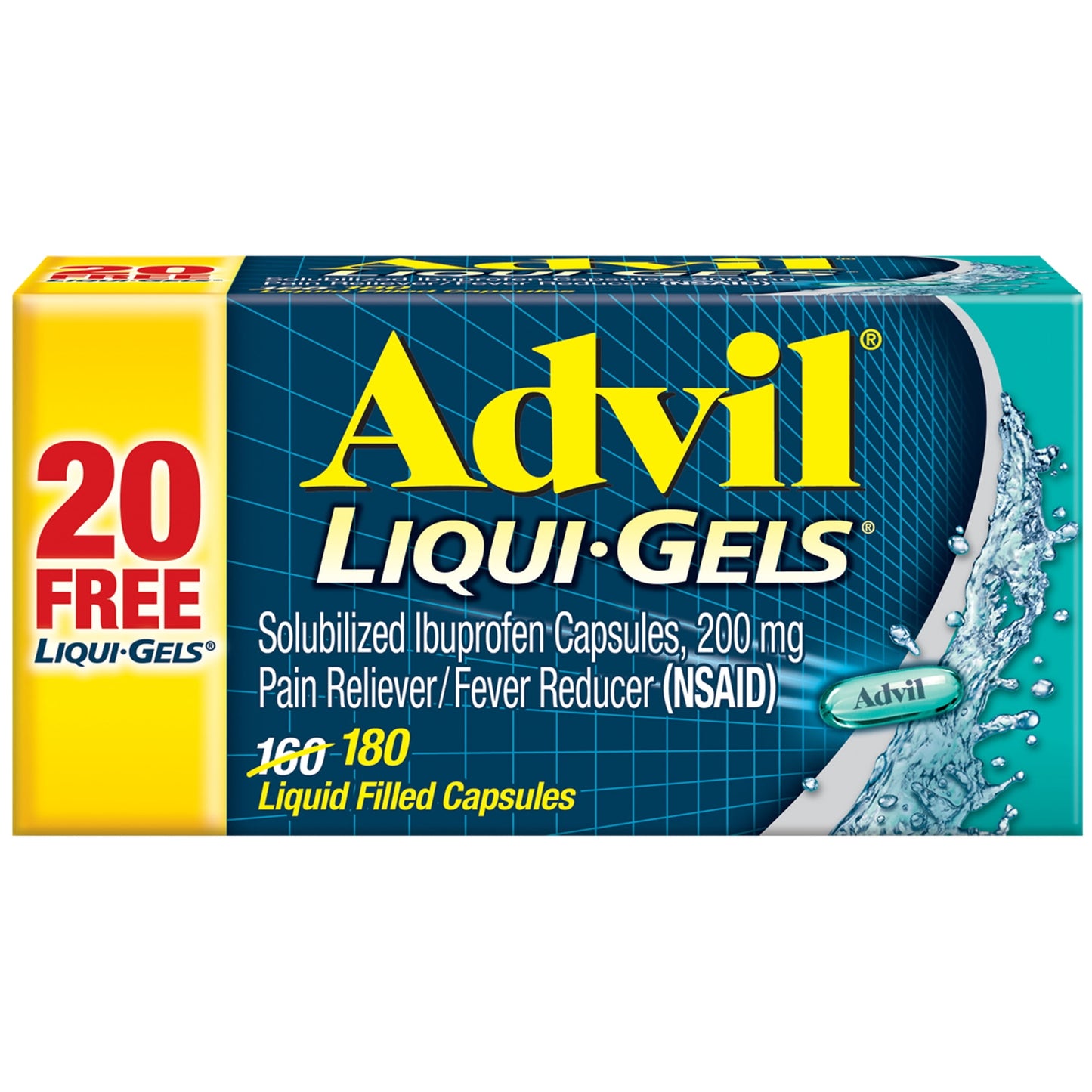 Advil Liqui-Gels Pain Relievers and Fever Reducer Liquid Filled Capsules, 200 Mg Ibuprofen, 180 Count - GOODSZON Discount Store