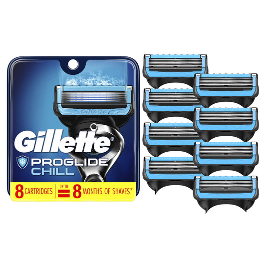 Gillette ProGlide Chill Men's Razor Blades, 8 Blade Refills - GOODSZON Discount Store