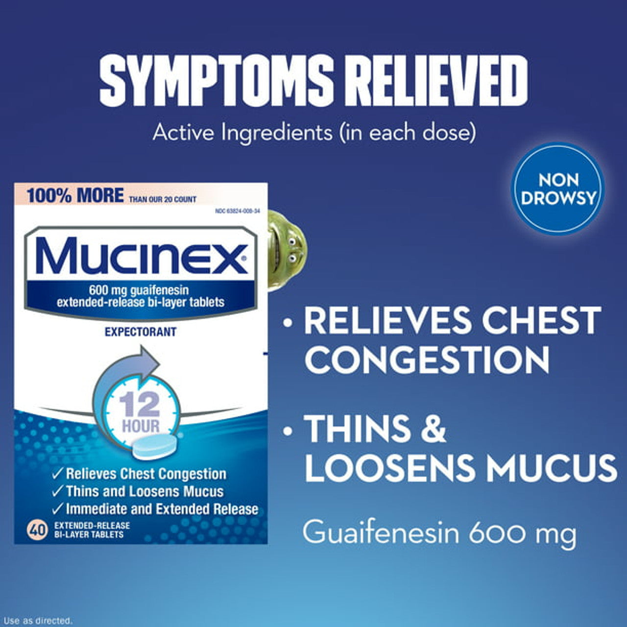 Mucinex 12-Hour Chest Congestion Expectorant Tablets, 40 Count - GOODSZON Discount Store