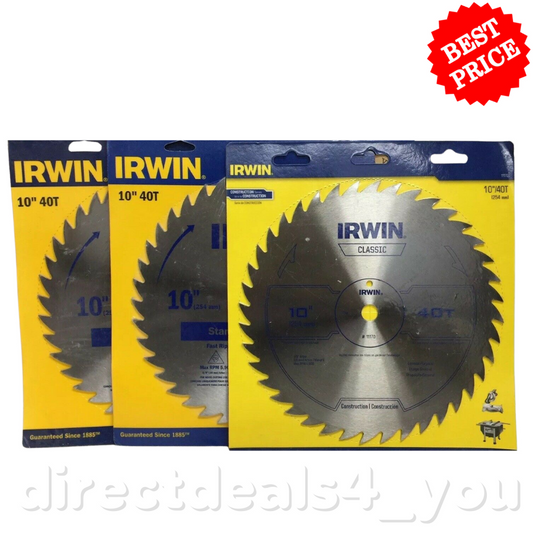 Irwin Circular Saw Blade Alloy Steel Wood Cutting 10in 40-Tooth Pack of 3 - GOODSZON Discount Store