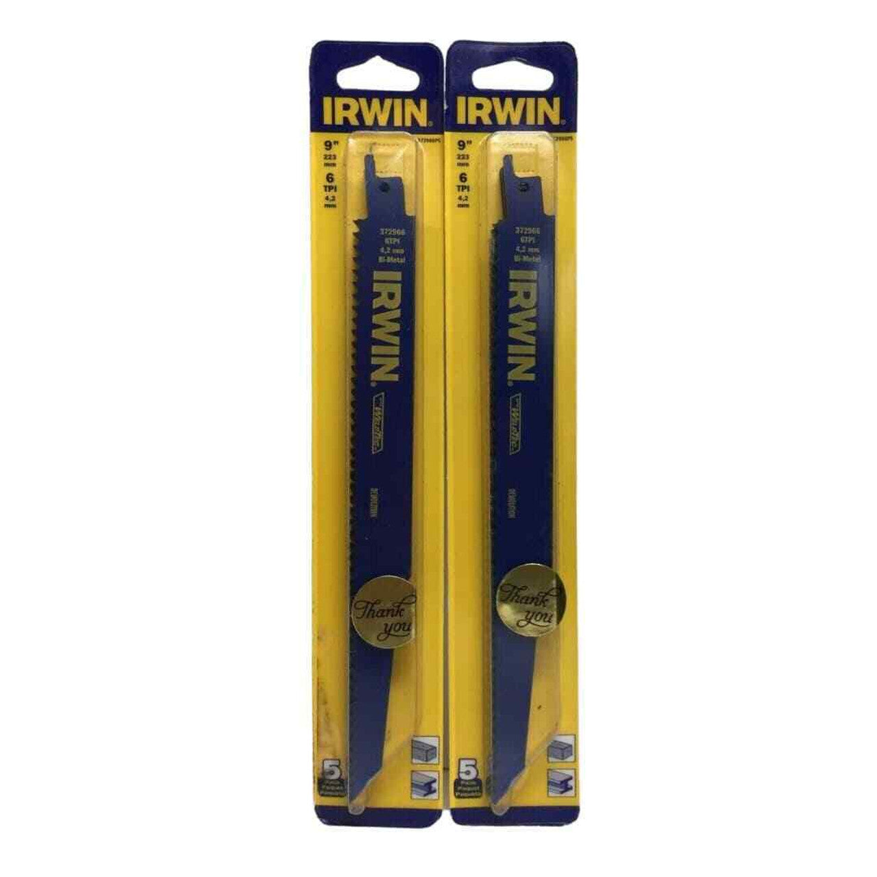 IRWIN 9" 6 TPI Demolition Reciprocating Saw Blades 5PC 372966P5 Pack of 2 - GOODSZON Discount Store