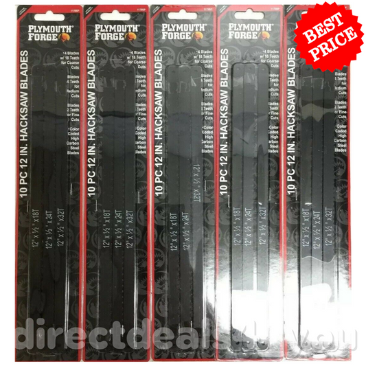Plymouth Force # 11705P 10 pc 12" Hacksaw Blades Pack of 5 - GOODSZON Discount Store