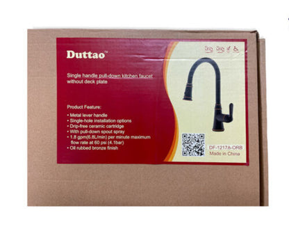 Duttao DF-1217A-ORB Single Handle Pull-Down Kitchen Faucet Without Deck Plate - GOODSZON Discount Store