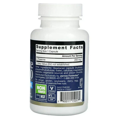 Jarrow Formulas Extra Strength Theanine 200 mg, Dietary Supplement That Promotes Relaxation, Amino Acid Supplement for Relaxation Support, 60 Veggie Capsules, 60 Day Supply - GOODSZON Discount Store