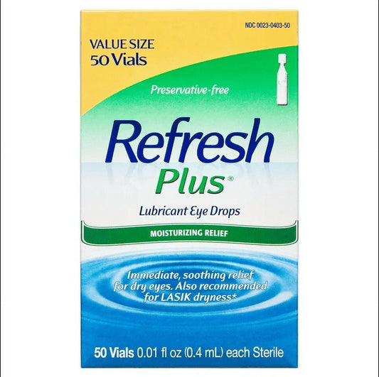 Lubric ant Ey e Dro ps Preserv ative-Free Te ars, 0.4 ml, 50 Count - GOODSZON Discount Store