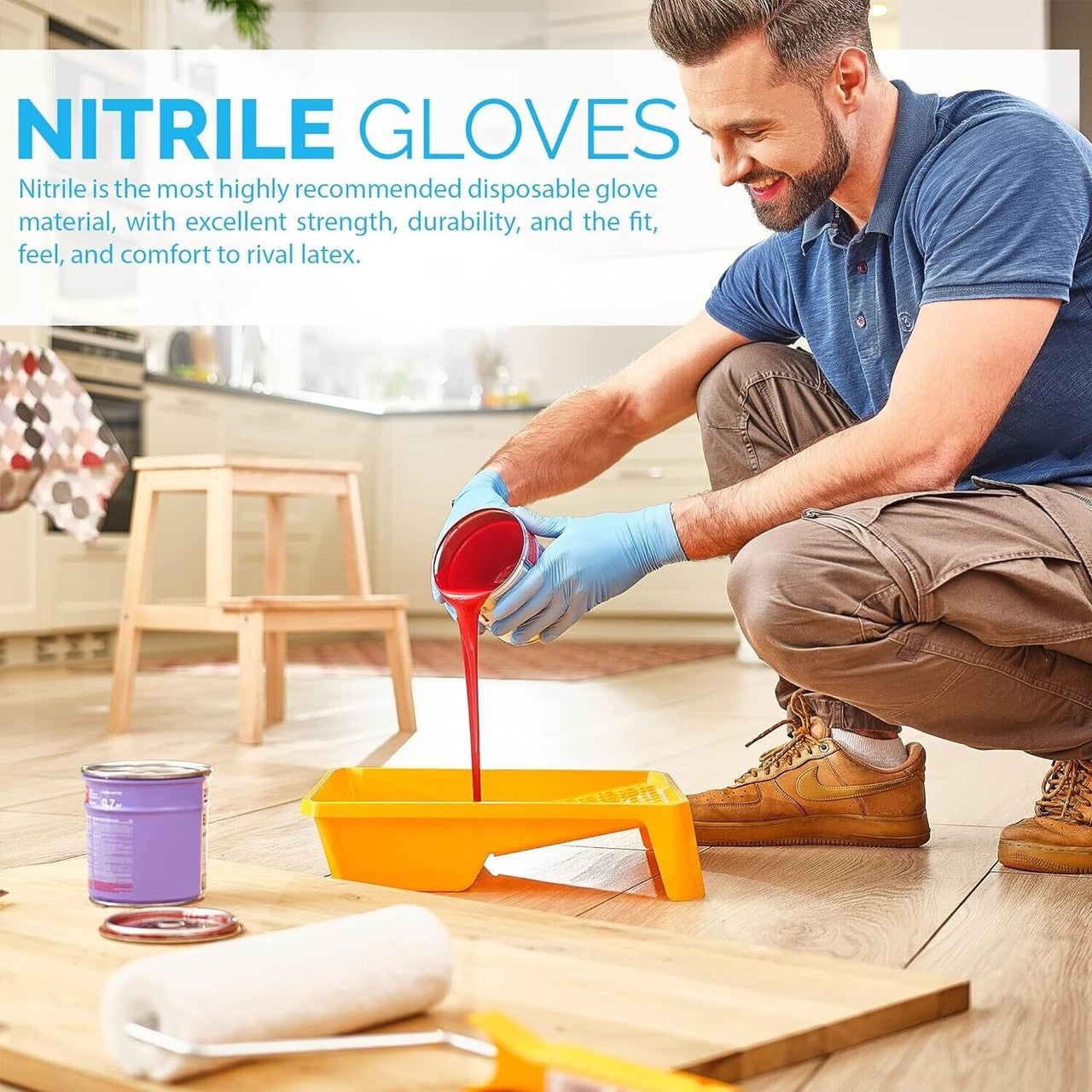 100 Pc Nitrile Gloves - Powder & Latex Free Disposable Exam - Medical&Food Grade - GOODSZON Discount Store