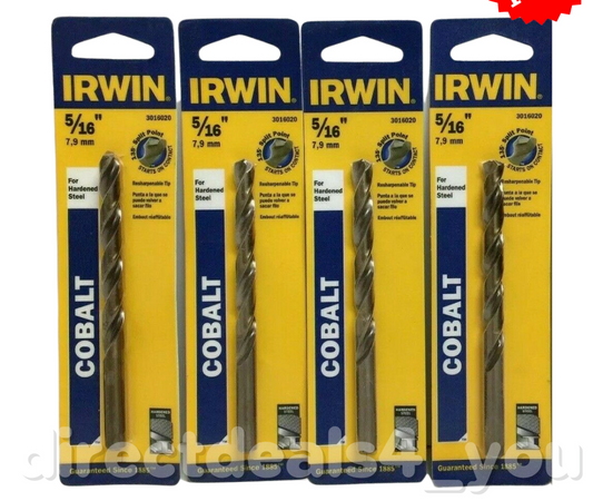 Irwin 5/16 Inch HSS Cobalt Jobber Drill Bit Heavy Duty Metal Drilling Pack of 4 - GOODSZON Discount Store