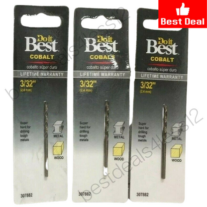 Do It Best Cobalt 3/32" Drill Bit 307882 Pack of 3 - GOODSZON Discount Store