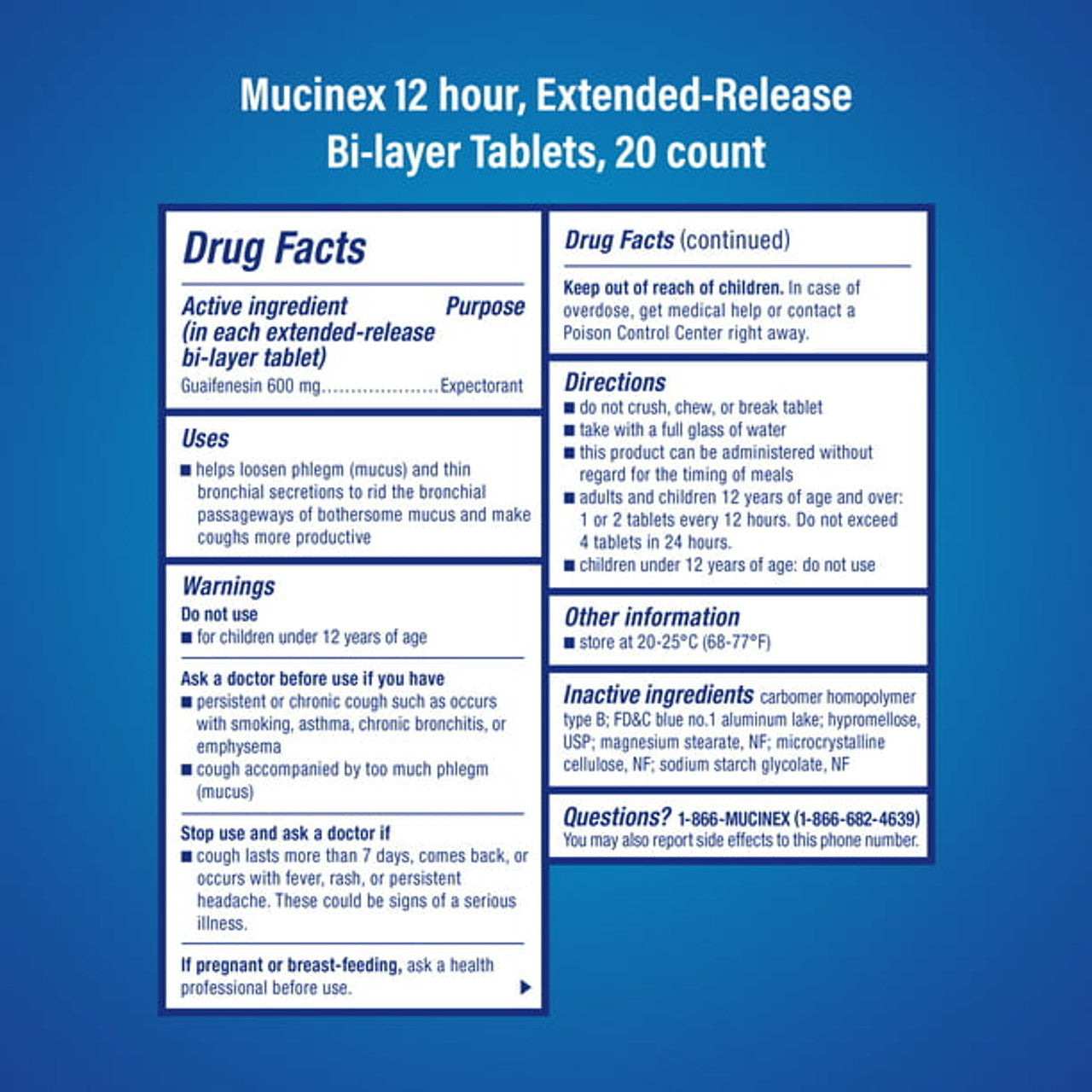 Chest Congestion, Mucinex Expectorant 12 Hour Extended Release Tablets, 20ct, 600 mg Guaifenesin with Extended Relief of Chest Congestion - GOODSZON Discount Store