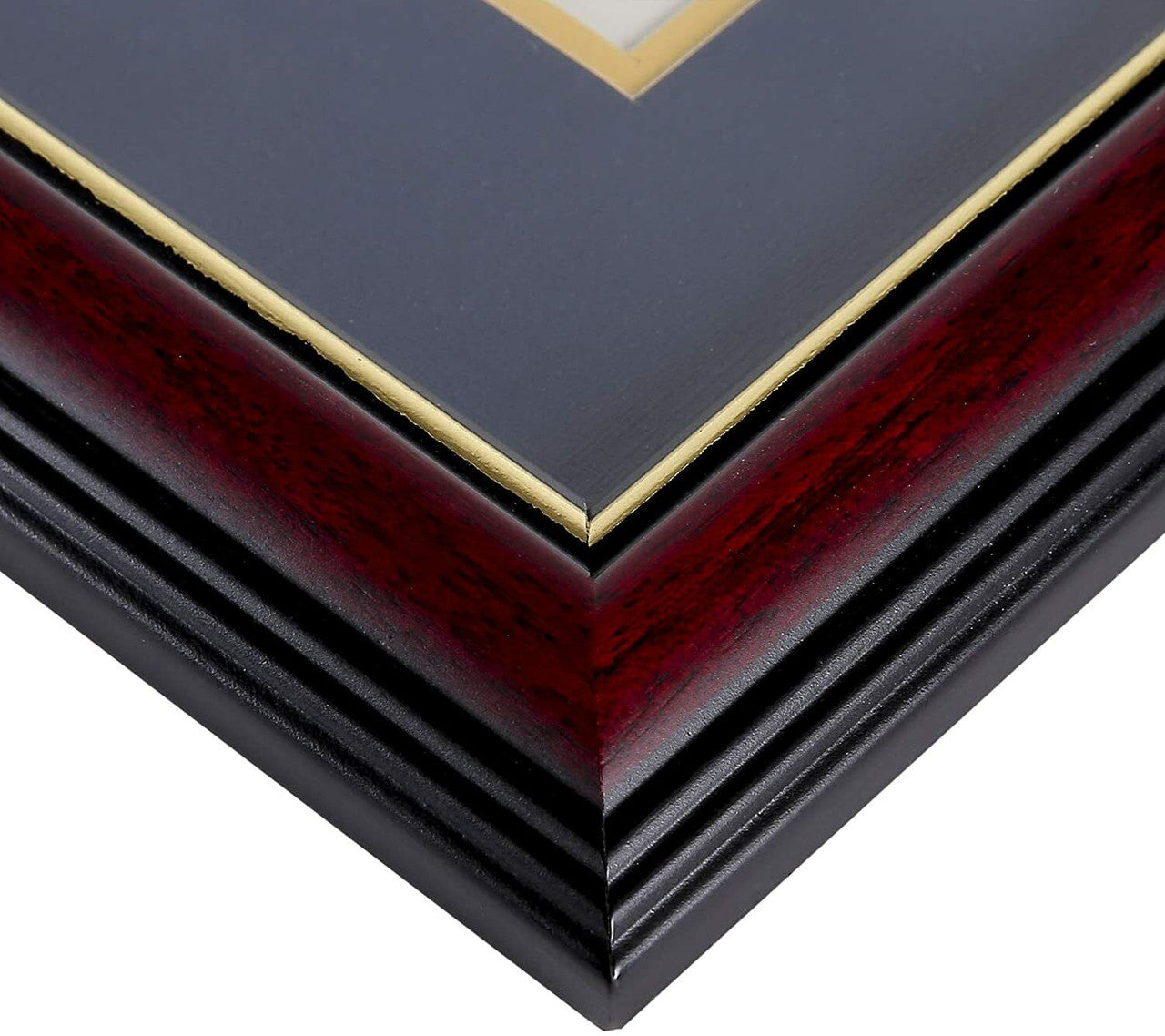 Flagship Double Diploma Frame Real Wood & Glass Golden Rim - GOODSZON Discount Store