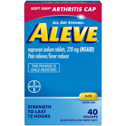 Aleve Pain Reliever & Fever Reducer 220mg - 40 Gelcaps Exp 06/2024 - GOODSZON Discount Store