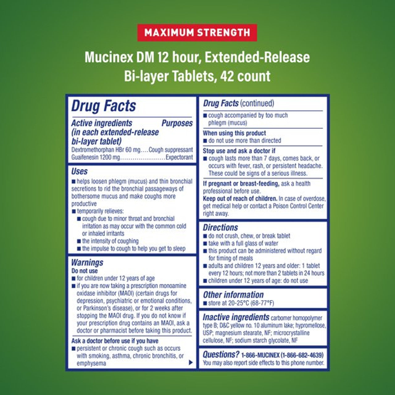 Mucinex DM 12 Hr Max Strength Expectorant & Cough Suppressant Tablets, 42ct, - GOODSZON Discount Store