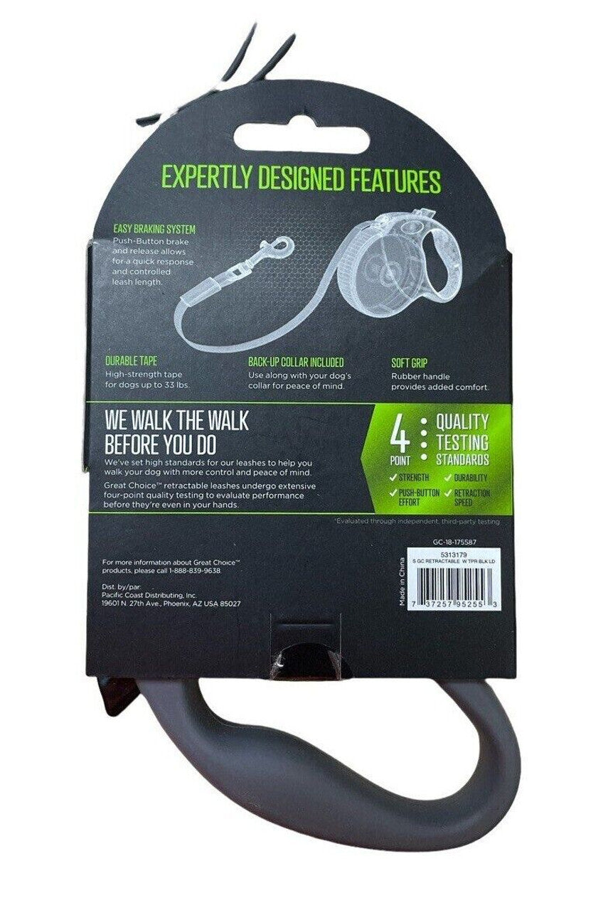 Great Choice Retractable Tape Dog Leash In Black Size: Small - GOODSZON Discount Store